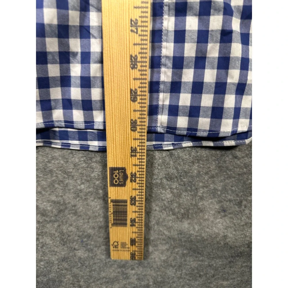 J.Crew Mens Classic Performance‎ Stretch Blue Gingham Checkered Button Down L